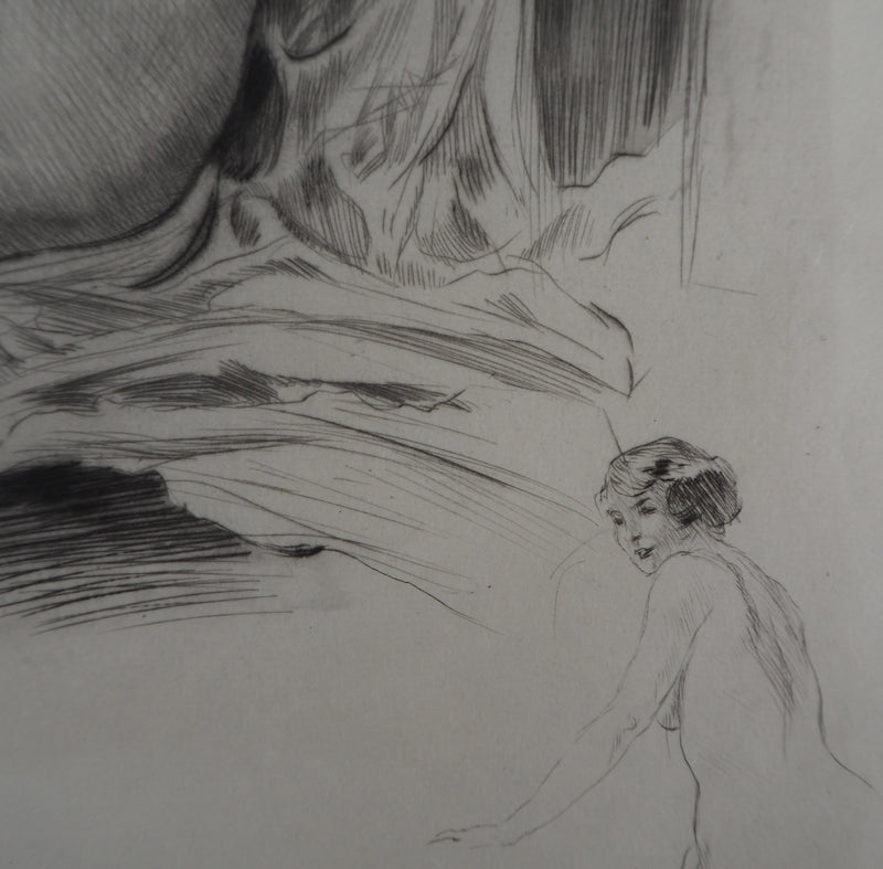 Alméry LOBEL-RICHE : Scène intime, Gravure originale signée