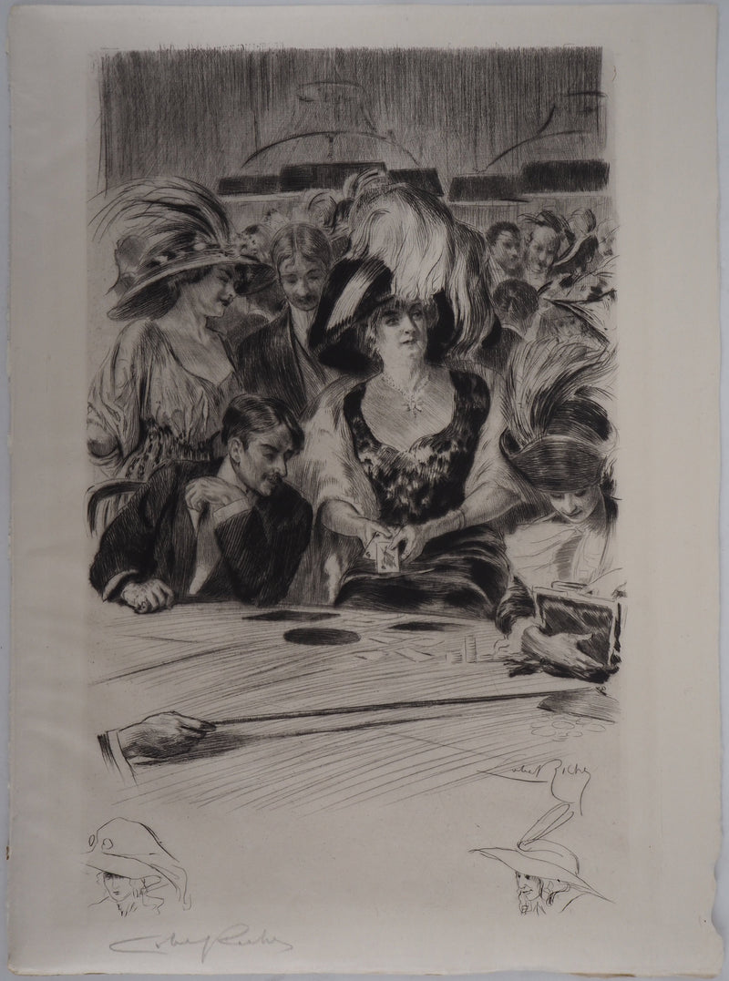 Alméry LOBEL-RICHE : La joueuse, Gravure originale signée