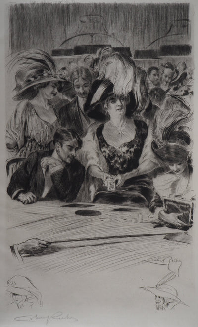 Alméry LOBEL-RICHE : La joueuse, Gravure originale signée
