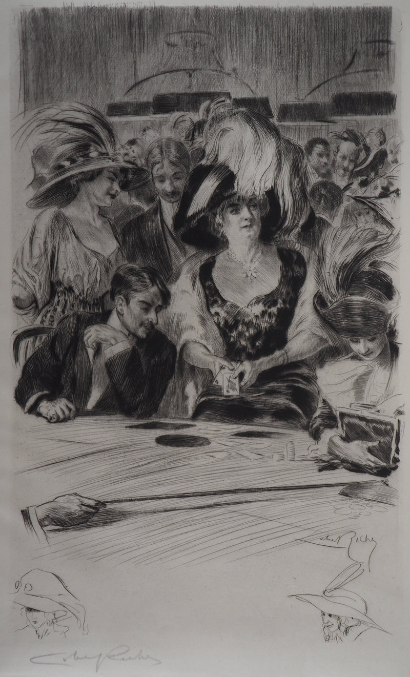 Alméry LOBEL-RICHE : La joueuse, Gravure originale signée
