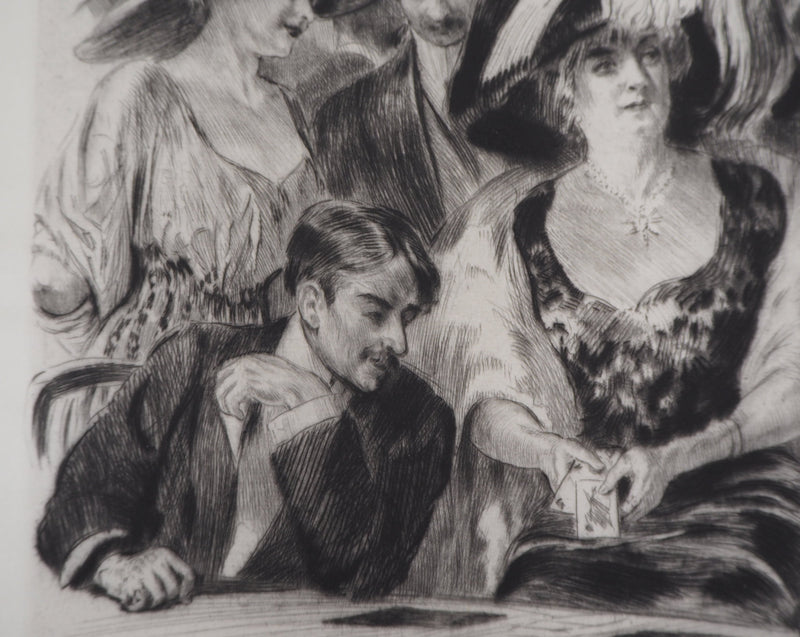 Alméry LOBEL-RICHE : La joueuse, Gravure originale signée