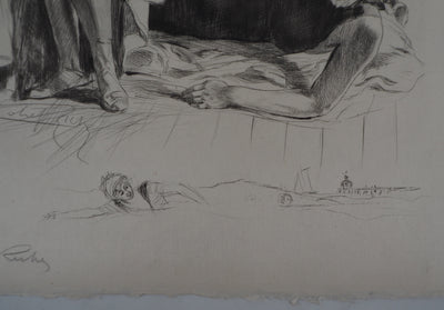 Alméry LOBEL-RICHE : Les baigneuses, Gravure originale signée