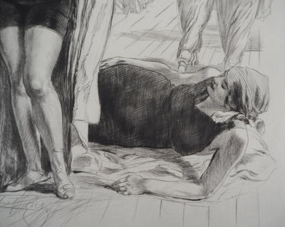 Alméry LOBEL-RICHE : Les baigneuses, Gravure originale signée