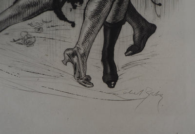 Alméry LOBEL-RICHE : La danse, Gravure originale signée