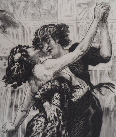 Alméry LOBEL-RICHE : La danse, Gravure originale signée