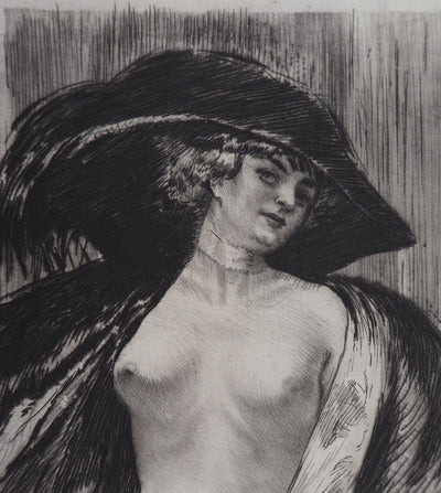 Alméry LOBEL-RICHE : Femme nue, Gravure originale signée