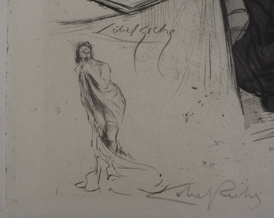 Alméry LOBEL-RICHE : À demi nue, Gravure originale signée