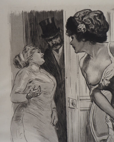 Alméry LOBEL-RICHE : À demi nue, Gravure originale signée