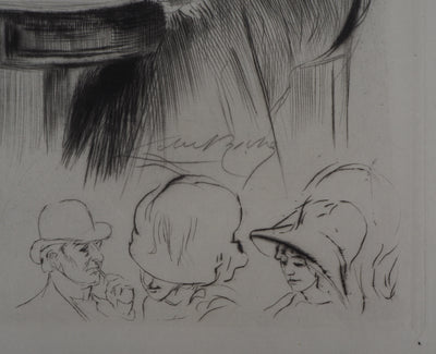 Alméry LOBEL-RICHE : La discussion secrète, Gravure originale signée
