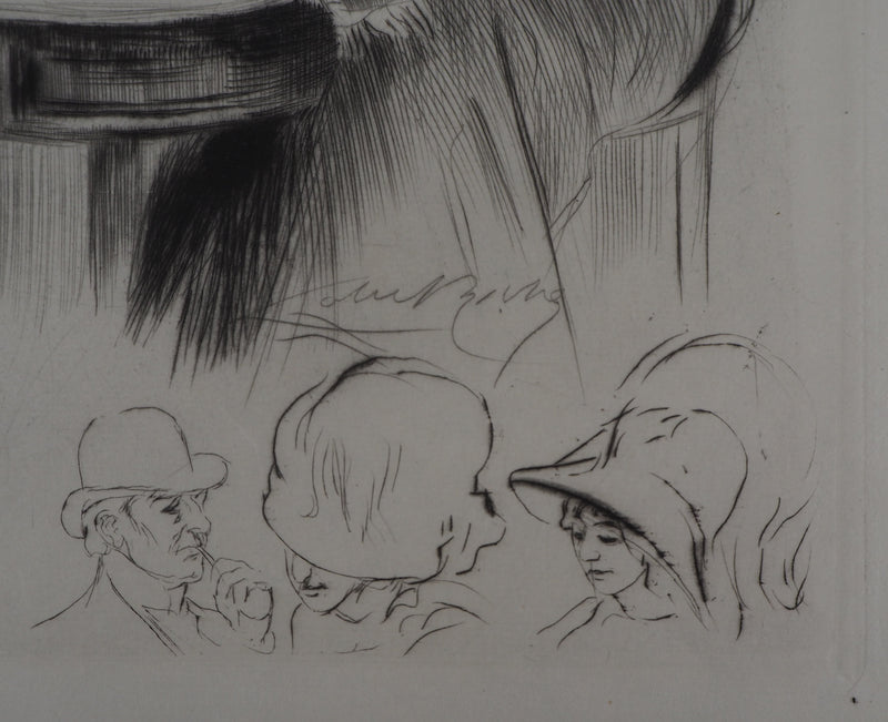 Alméry LOBEL-RICHE : La discussion secrète, Gravure originale signée