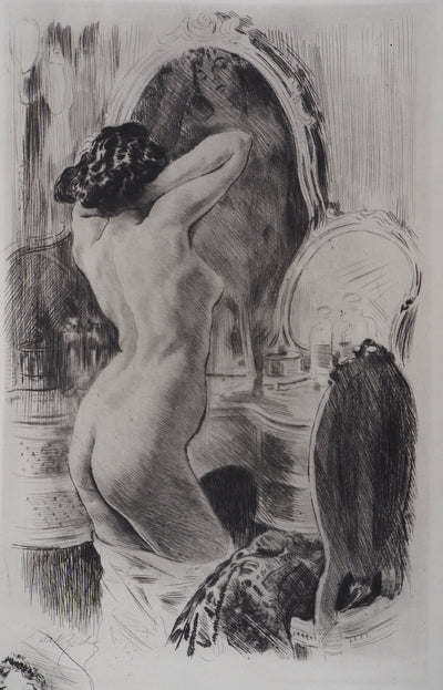Alméry LOBEL-RICHE : Le reflet, Gravure originale signée