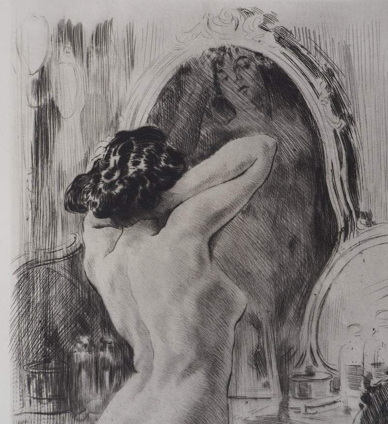 Alméry LOBEL-RICHE : Le reflet, Gravure originale signée