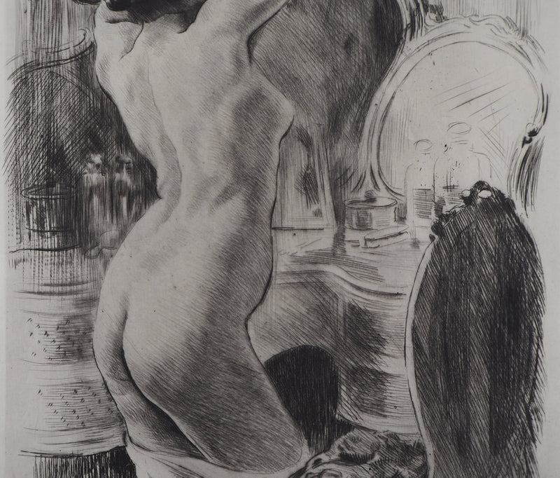 Alméry LOBEL-RICHE : Le reflet, Gravure originale signée