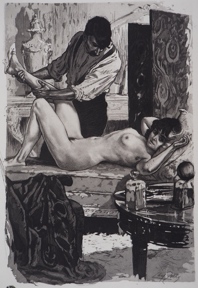 Alméry LOBEL-RICHE : Le massage sensuel, Gravure originale signée