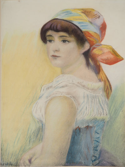 Pierre-Auguste RENOIR : La jeune femme au foulard coloré, Lithographie originale (vue générale) - Crédit photo : Galerie Art.Paris