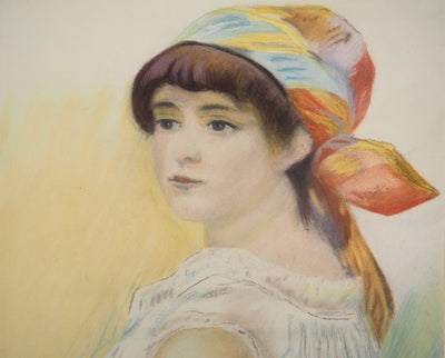 Pierre-Auguste RENOIR : La jeune femme au foulard coloré, Lithographie originale (photo de détail 5) - Crédit photo : Galerie Art.Paris