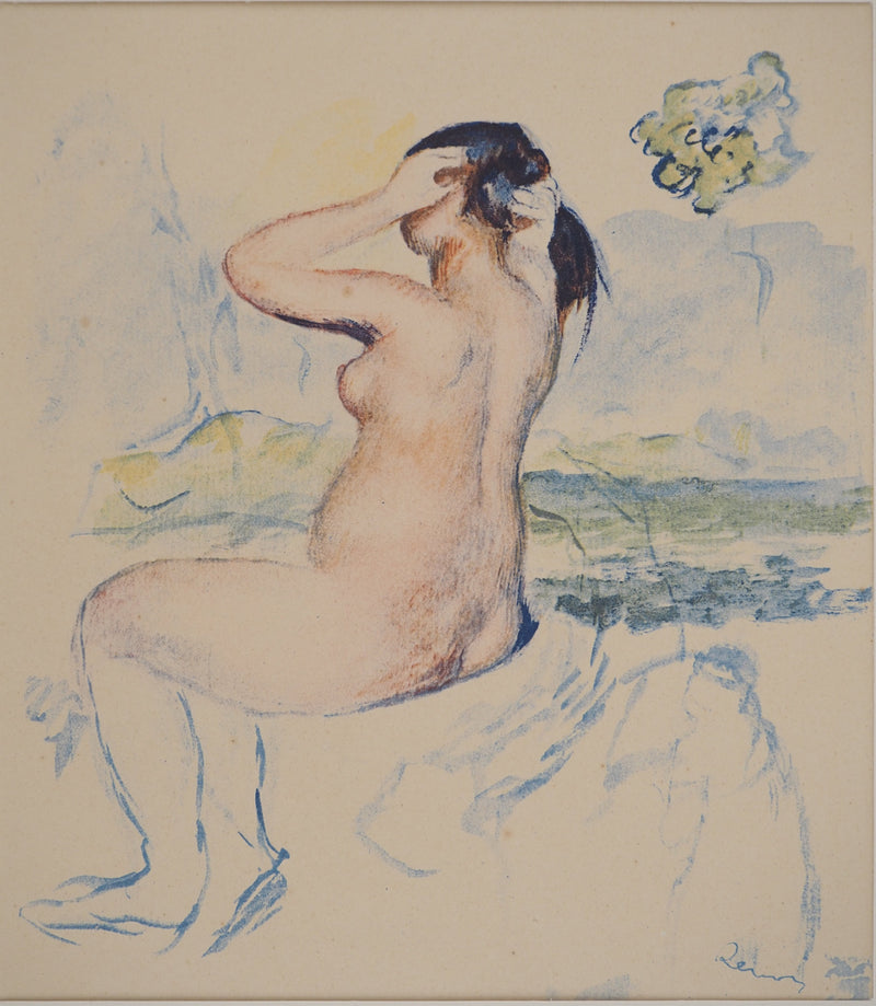 Pierre-Auguste RENOIR : Nu au rocher, Lithographie originale (vue générale) - Crédit photo : Galerie Art.Paris