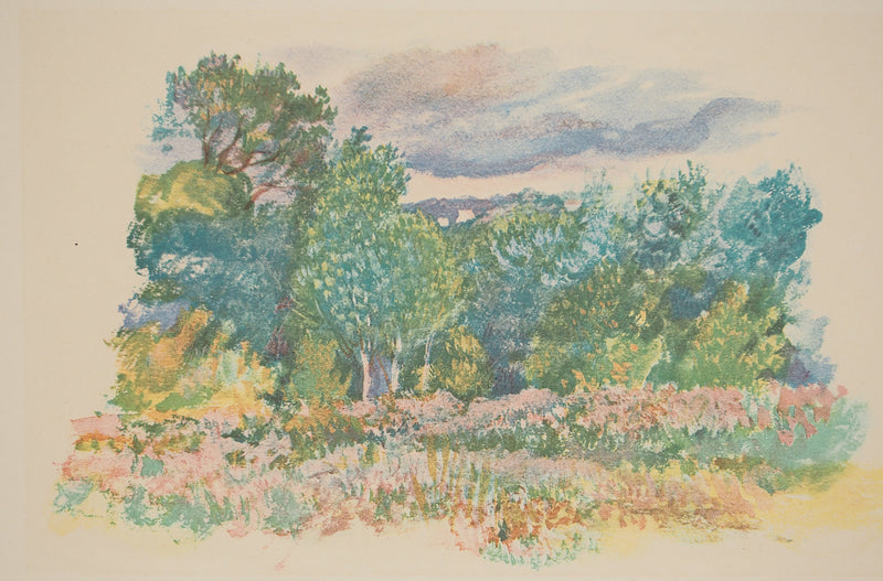 Pierre-Auguste RENOIR : Le champs de fleur, Lithographie originale (vue générale) - Crédit photo : Galerie Art.Paris