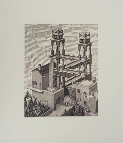 ESCHER M.C. : Cascade, oeuvre originale (vue générale) - Crédit photo : Galerie Art.Paris