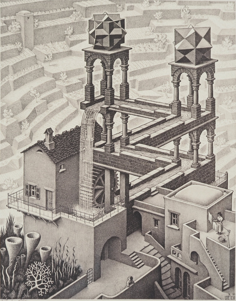 ESCHER M.C. : Cascade, oeuvre originale (photo de détail 2) - Crédit photo : Galerie Art.Paris