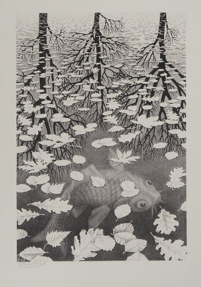 ESCHER M.C. : Automne et carpe, oeuvre originale (photo de détail 2) - Crédit photo : Galerie Art.Paris