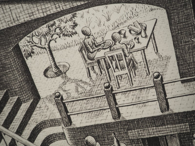 ESCHER M.C. : Le château impossible, oeuvre originale (photo de détail 8) - Crédit photo : Galerie Art.Paris