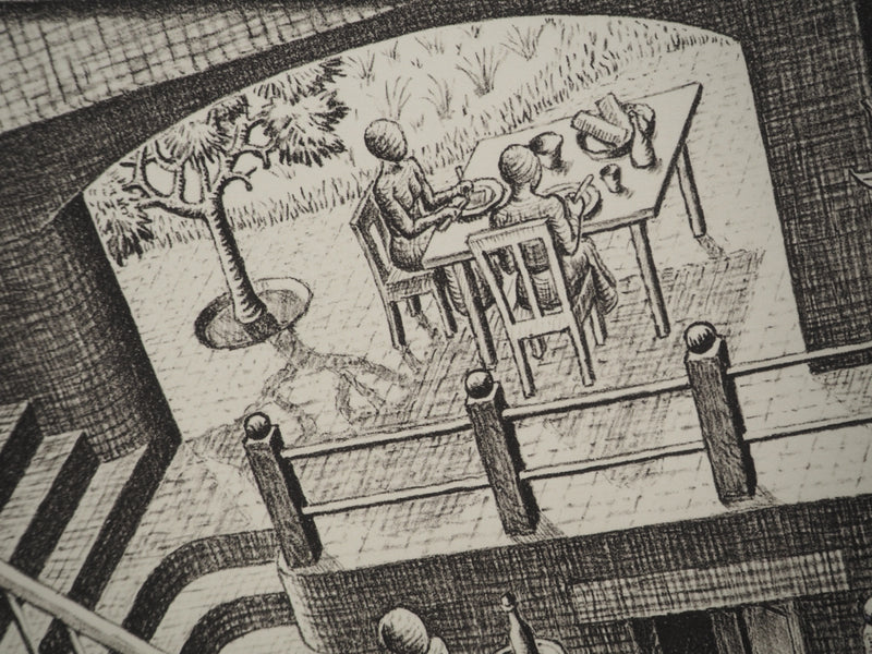 ESCHER M.C. : Le château impossible, oeuvre originale (photo de détail 8) - Crédit photo : Galerie Art.Paris