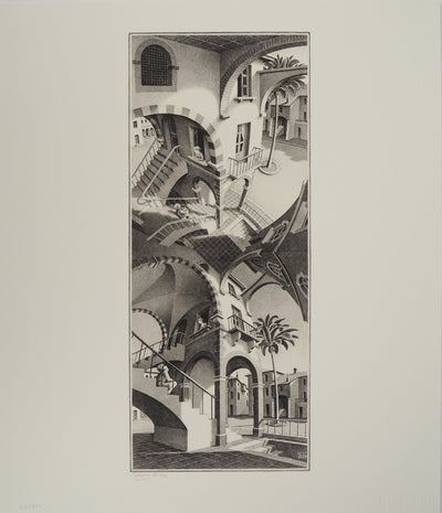 ESCHER M.C. : Ascendant et Descendant, oeuvre originale (vue générale) - Crédit photo : Galerie Art.Paris