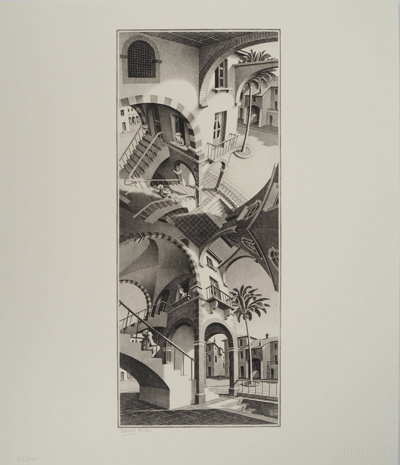 ESCHER M.C. : Ascendant et Descendant, oeuvre originale (vue générale) - Crédit photo : Galerie Art.Paris