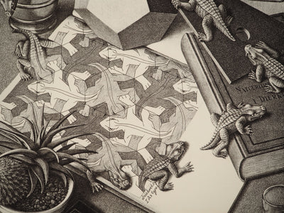 ESCHER M.C. : Nature morte aux reptiles, oeuvre originale (photo de détail 3) - Crédit photo : Galerie Art.Paris