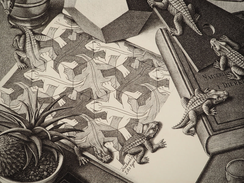 ESCHER M.C. : Nature morte aux reptiles, oeuvre originale (photo de détail 3) - Crédit photo : Galerie Art.Paris