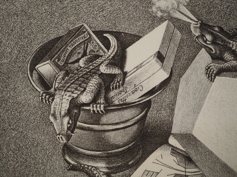 ESCHER M.C. : Nature morte aux reptiles, oeuvre originale (photo de détail 10) - Crédit photo : Galerie Art.Paris