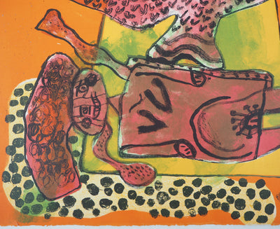 Guillaume CORNEILLE : L'enfant et l'oiseau, Lithographie originale (photo de détail 4) - Crédit photo : Galerie Art.Paris