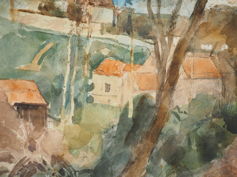 Pierre-Eugène CLAIRIN : Automne suspendu, Aquarelle originale (photo de détail 5) - Crédit photo : Galerie Art.Paris