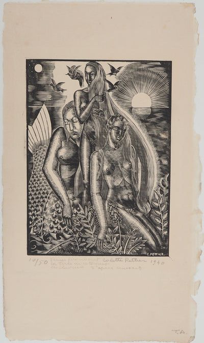 Colette PETTIER : Vénus fécondant la Terre, Lithographie originale (vue générale) - Crédit photo : Galerie Art.Paris