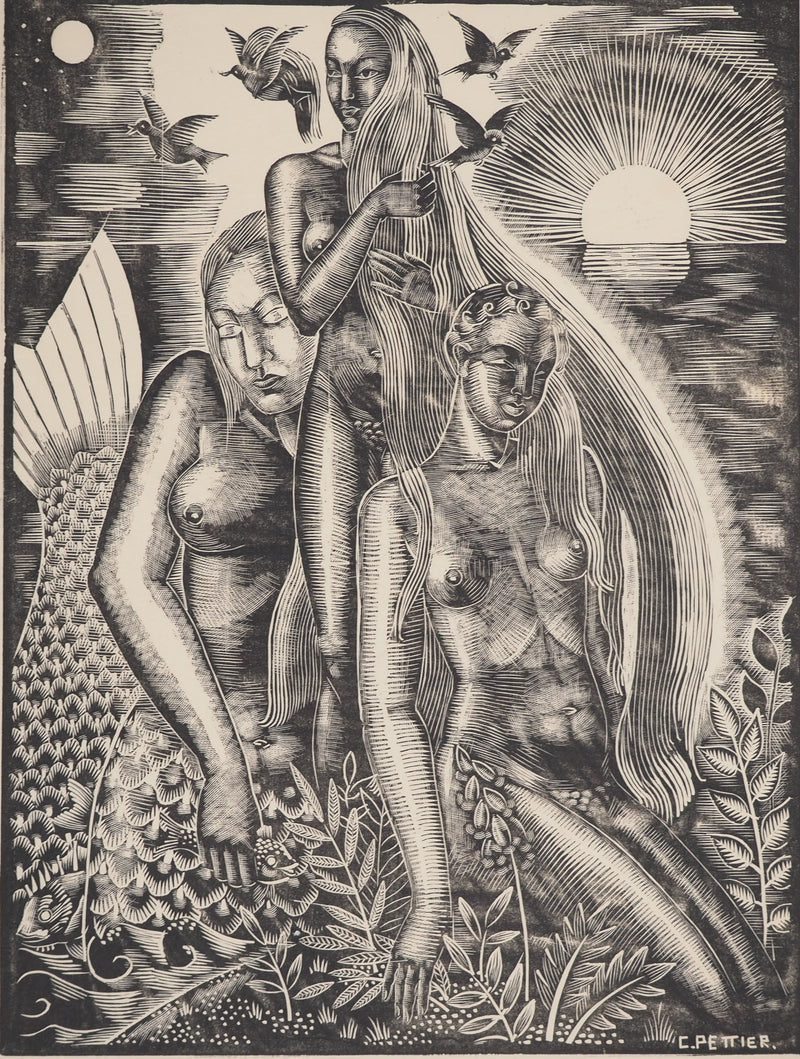 Colette PETTIER : Vénus fécondant la Terre, Lithographie originale (photo de détail 3) - Crédit photo : Galerie Art.Paris
