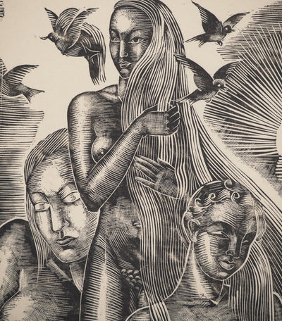 Colette PETTIER : Vénus fécondant la Terre, Lithographie originale (photo de détail 4) - Crédit photo : Galerie Art.Paris