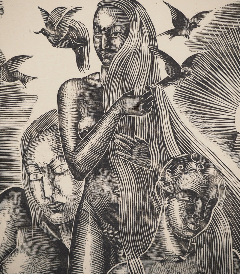 Colette PETTIER : Vénus fécondant la Terre, Lithographie originale (photo de détail 4) - Crédit photo : Galerie Art.Paris