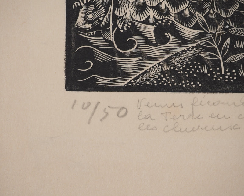 Colette PETTIER : Vénus fécondant la Terre, Lithographie originale (photo de détail 6) - Crédit photo : Galerie Art.Paris