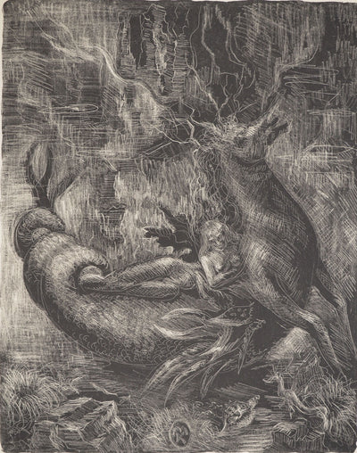 Marcelle KUNTZ : Vision sous-marine, Lithographie originale (photo de détail 3) - Crédit photo : Galerie Art.Paris