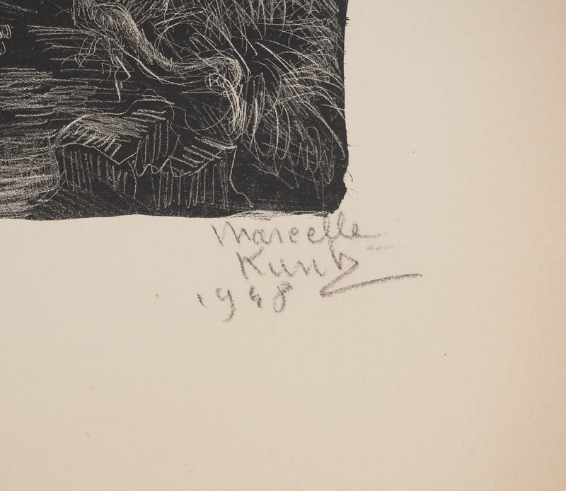 Marcelle KUNTZ : Vision sous-marine, Lithographie originale (photo de détail 2) - Crédit photo : Galerie Art.Paris