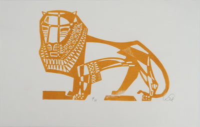 Abraham KROL : Le lion, Gravure originale (vue générale) - Crédit photo : Galerie Art.Paris