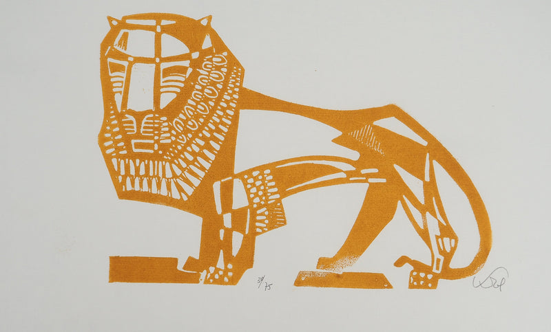 Abraham KROL : Le lion, Gravure originale (photo de détail 3) - Crédit photo : Galerie Art.Paris