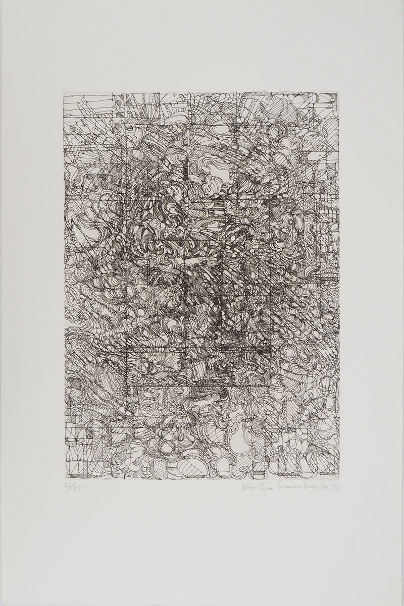 Krystyna SMIECHOWSKA : Composition abstraite, Gravure originale (vue générale) - Crédit photo : Galerie Art.Paris
