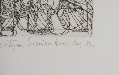 Krystyna SMIECHOWSKA : Composition abstraite, Gravure originale (photo de détail 2) - Crédit photo : Galerie Art.Paris
