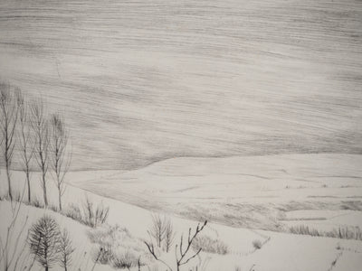 André JACQUEMIN : Hiver à Saxon, Gravure originale (photo de détail 4) - Crédit photo : Galerie Art.Paris