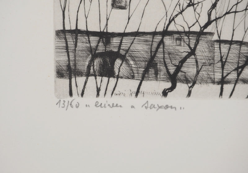André JACQUEMIN : Hiver à Saxon, Gravure originale (photo de détail 6) - Crédit photo : Galerie Art.Paris