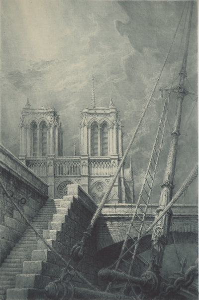 Jean-Michel MATHIEUX-MARIE : Le Petit Pont, Notre-Dame de Paris, Gravure originale (photo de détail 3) - Crédit photo : Galerie Art.Paris