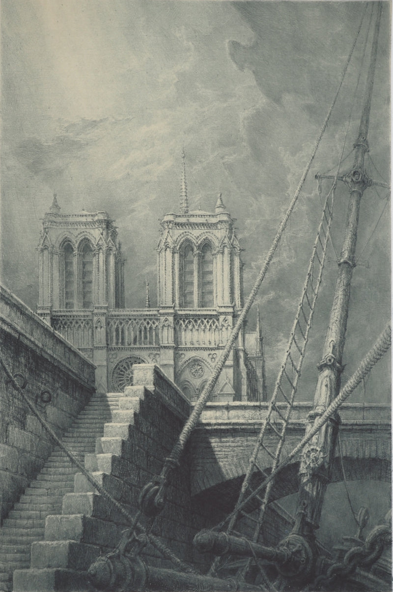 Jean-Michel MATHIEUX-MARIE : Le Petit Pont, Notre-Dame de Paris, Gravure originale (photo de détail 3) - Crédit photo : Galerie Art.Paris