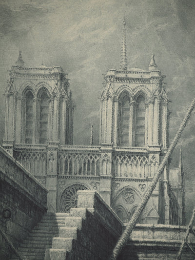 Jean-Michel MATHIEUX-MARIE : Le Petit Pont, Notre-Dame de Paris, Gravure originale (photo de détail 4) - Crédit photo : Galerie Art.Paris